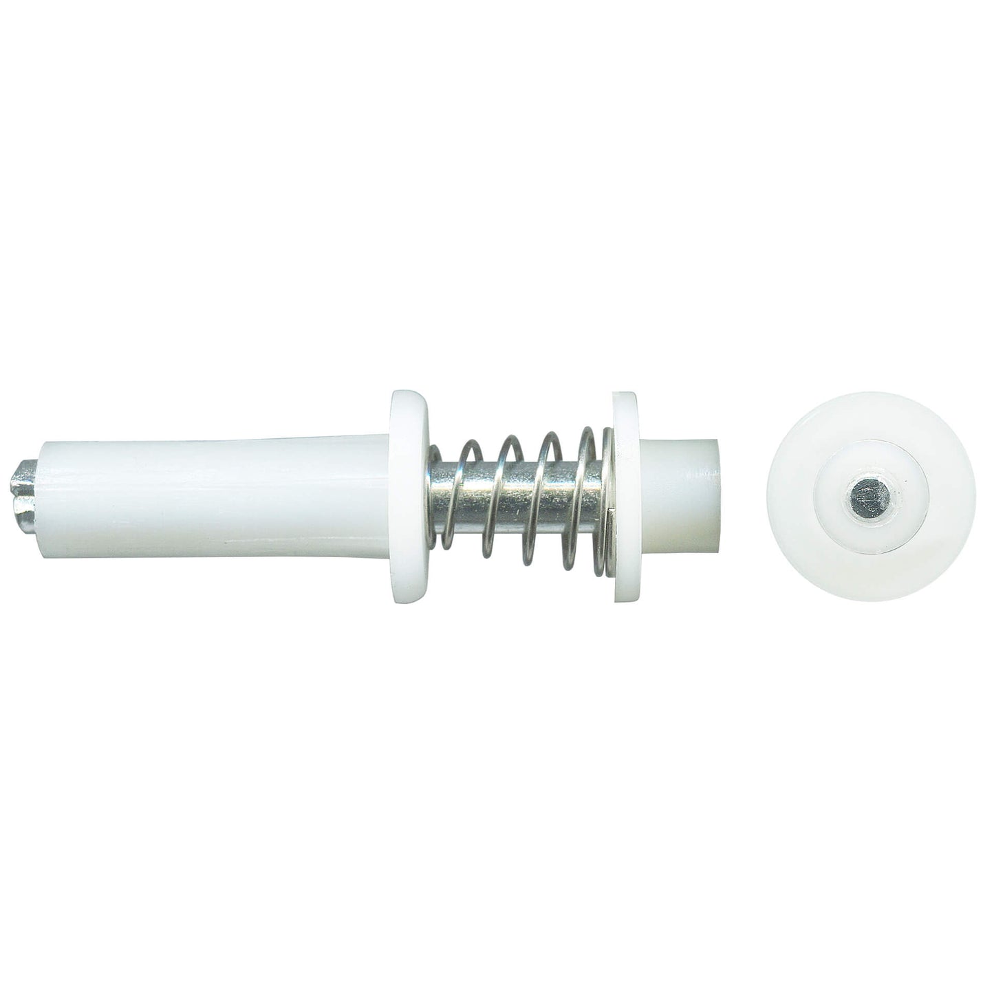 White Bi-Fold Door Top Pivot Insert - 9mm Round | Rollers and More Australia