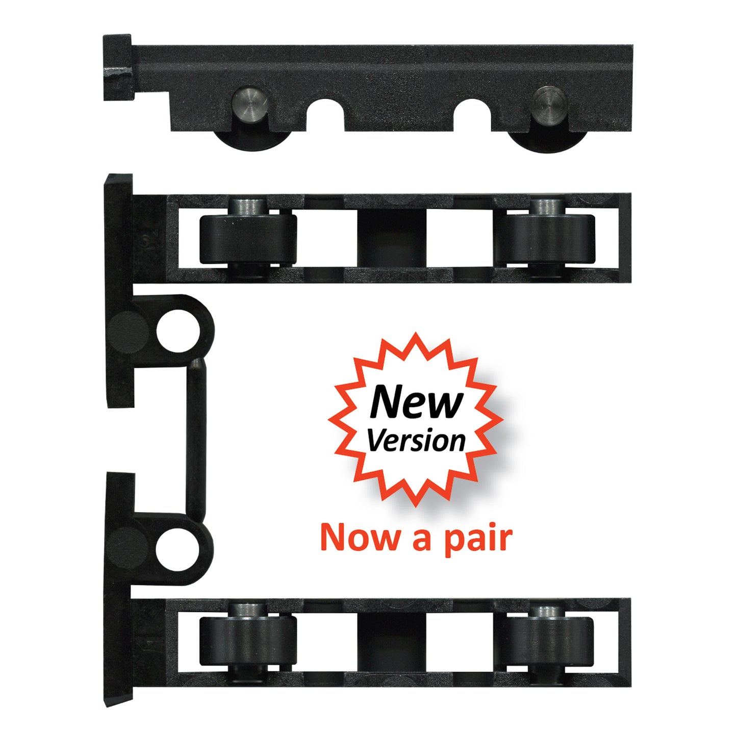Australian Adjustable Roller & Carriages Window Roller & Carriage - Black | Rollers and More