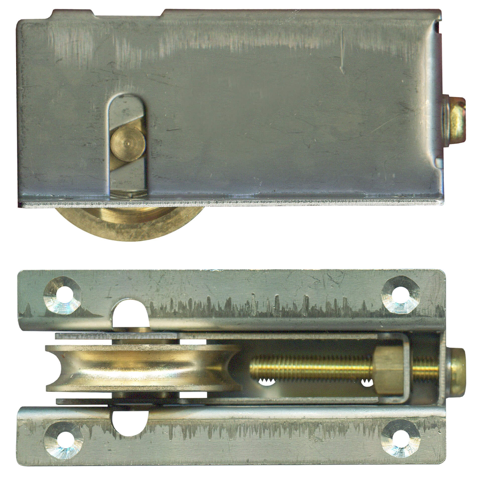 Heavy Duty Adjustable Sliding Door Roller & Carriage - Stainless Steel & Brass (100KG)