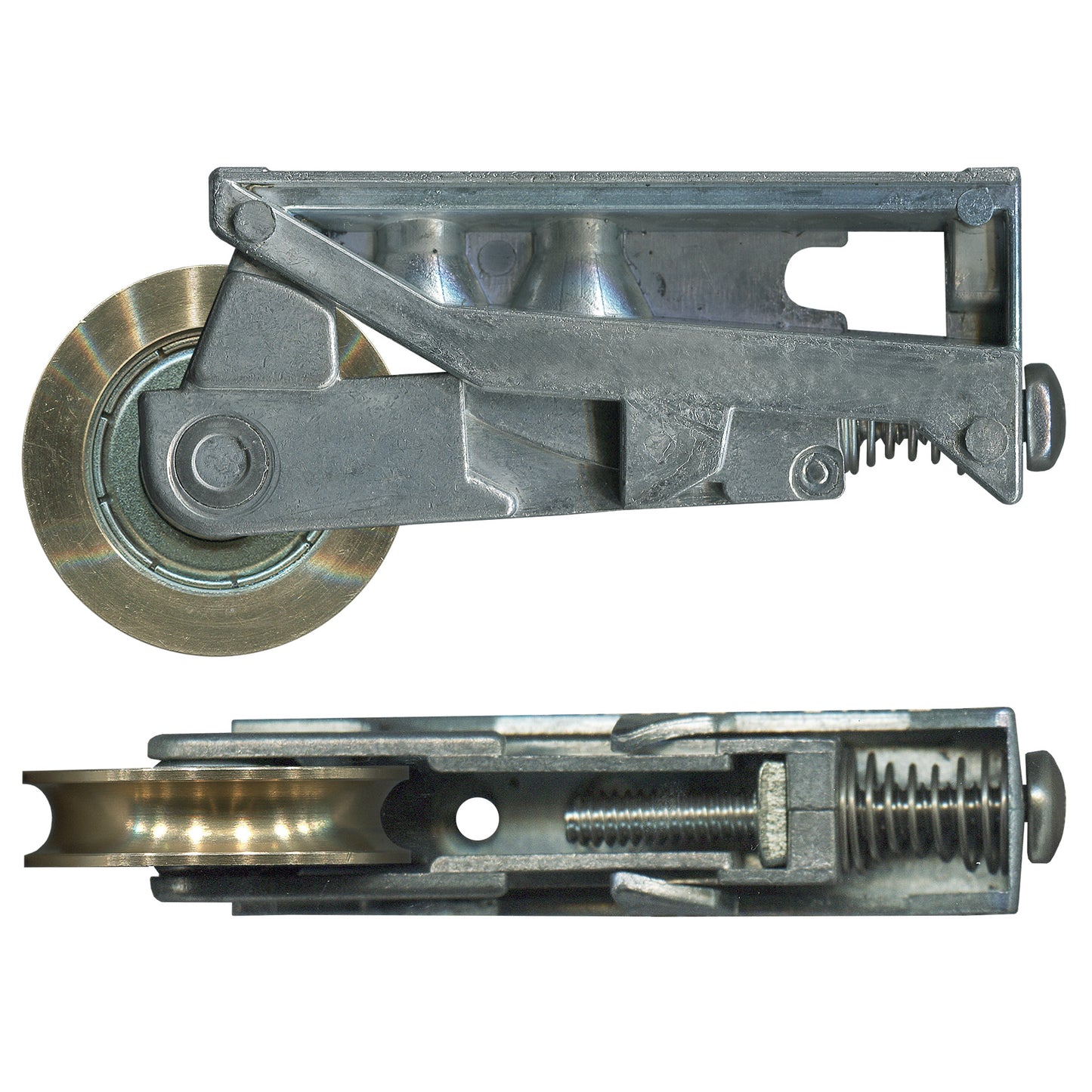 Adjustable Patio Door Carriage & Brass Roller - 35KG Capacity | Rollers and More Australia