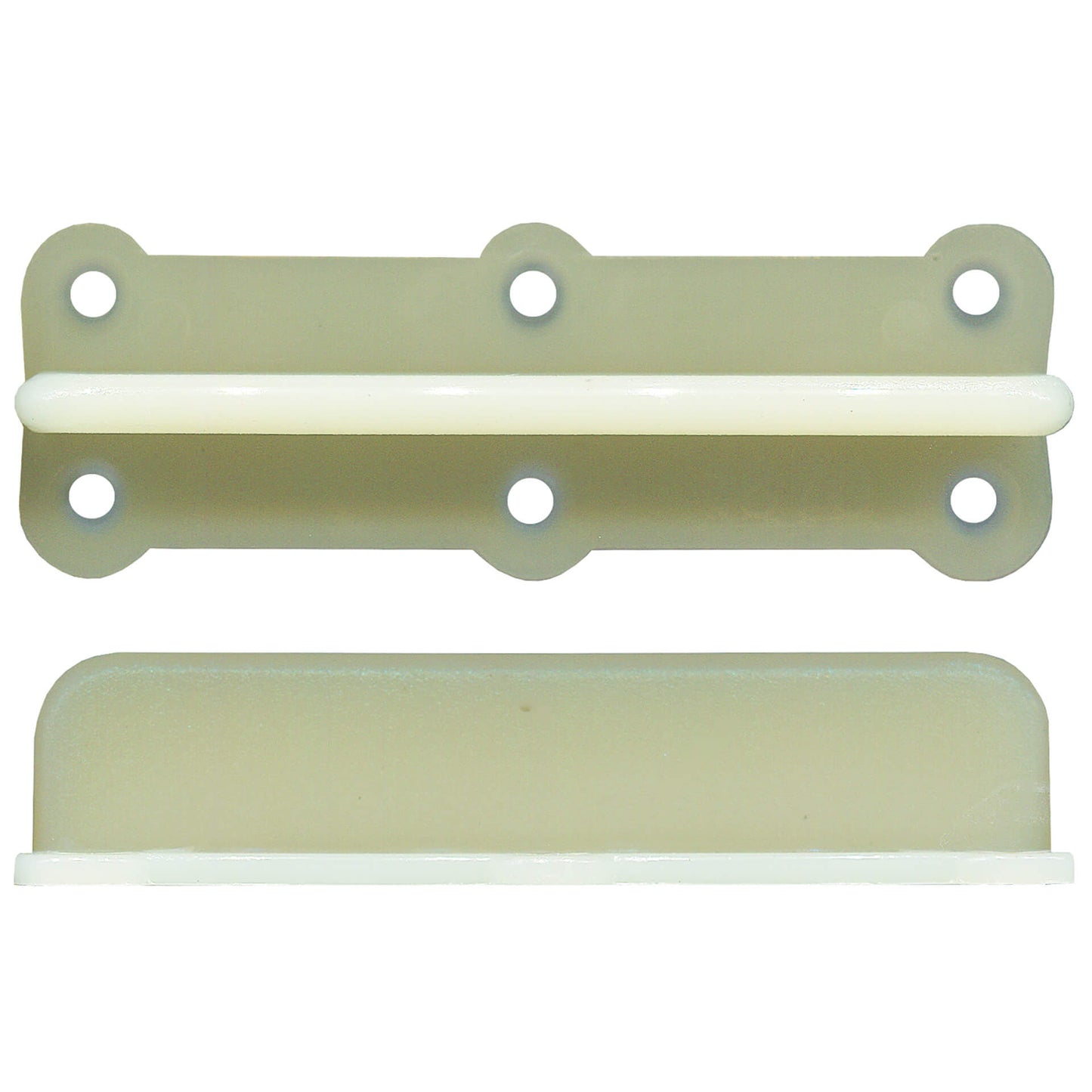 62mm Off-White Floor Mount Plastic Guide for Timber Wardrobe & Cupboard Doors | Robe Runner & Tudor Compatible | Rollers and More Australia