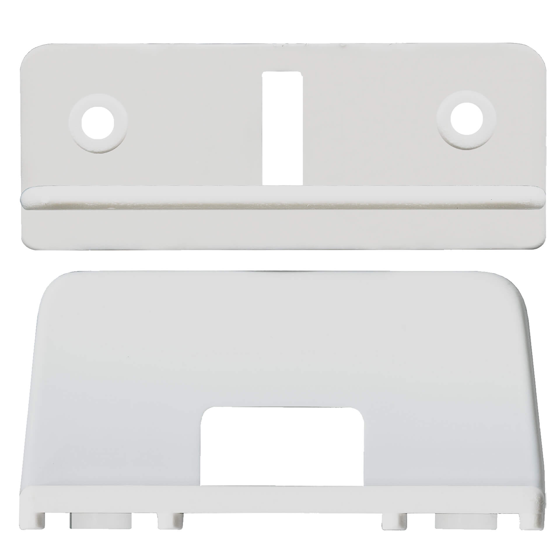 63mm White Floor Mount Plastic Guide for Timber Wardrobe & Cupboard Doors | Rollers and More Australia
