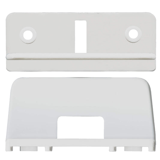 63mm White Floor Mount Plastic Guide for Timber Wardrobe & Cupboard Doors | Rollers and More Australia