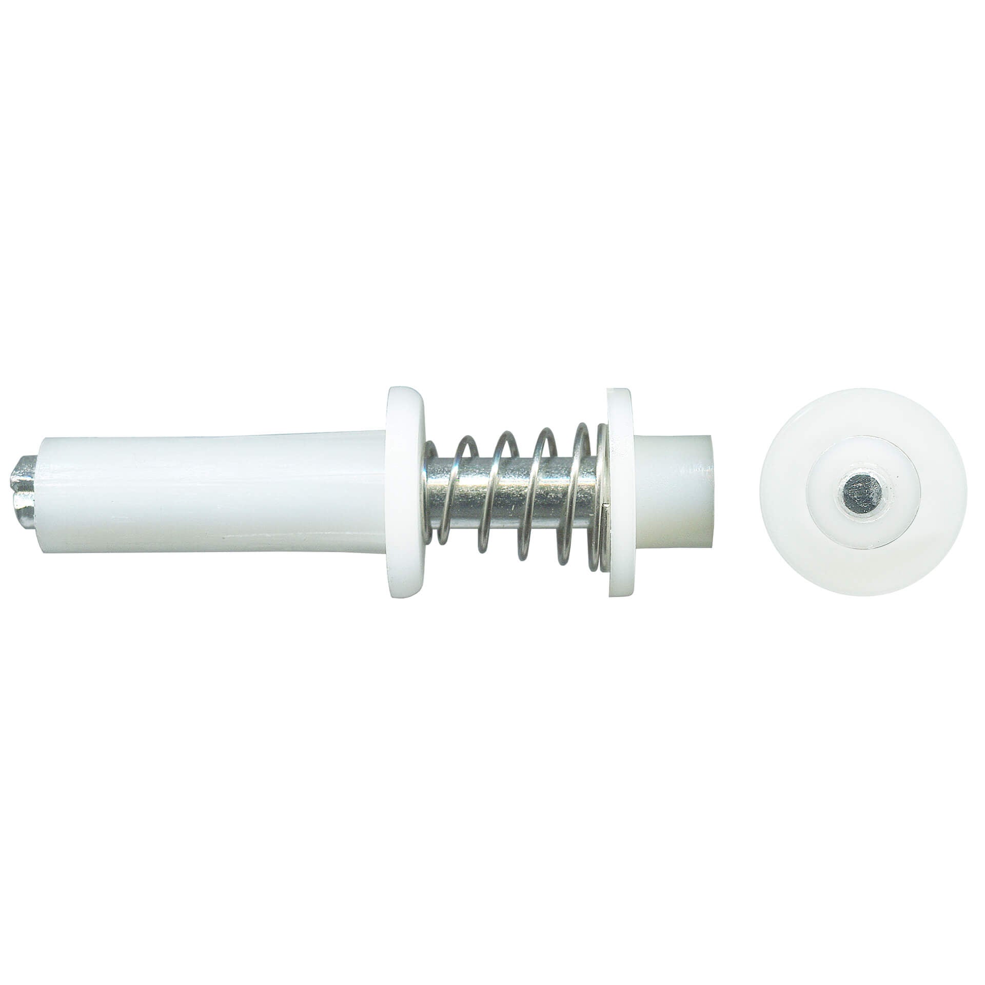 White Bi-Fold Door Top Pivot Insert - 9mm Round | Rollers and More Australia