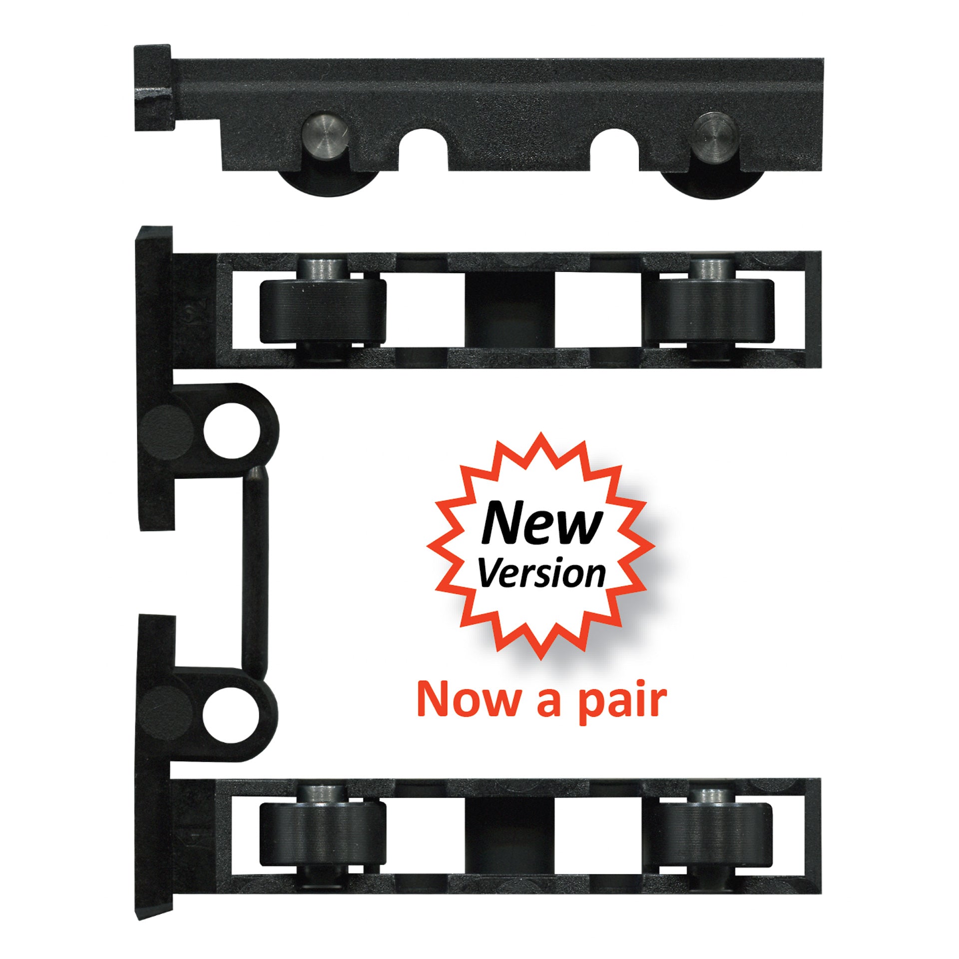 Australian Adjustable Roller & Carriages Window Roller & Carriage - Black | Rollers and More